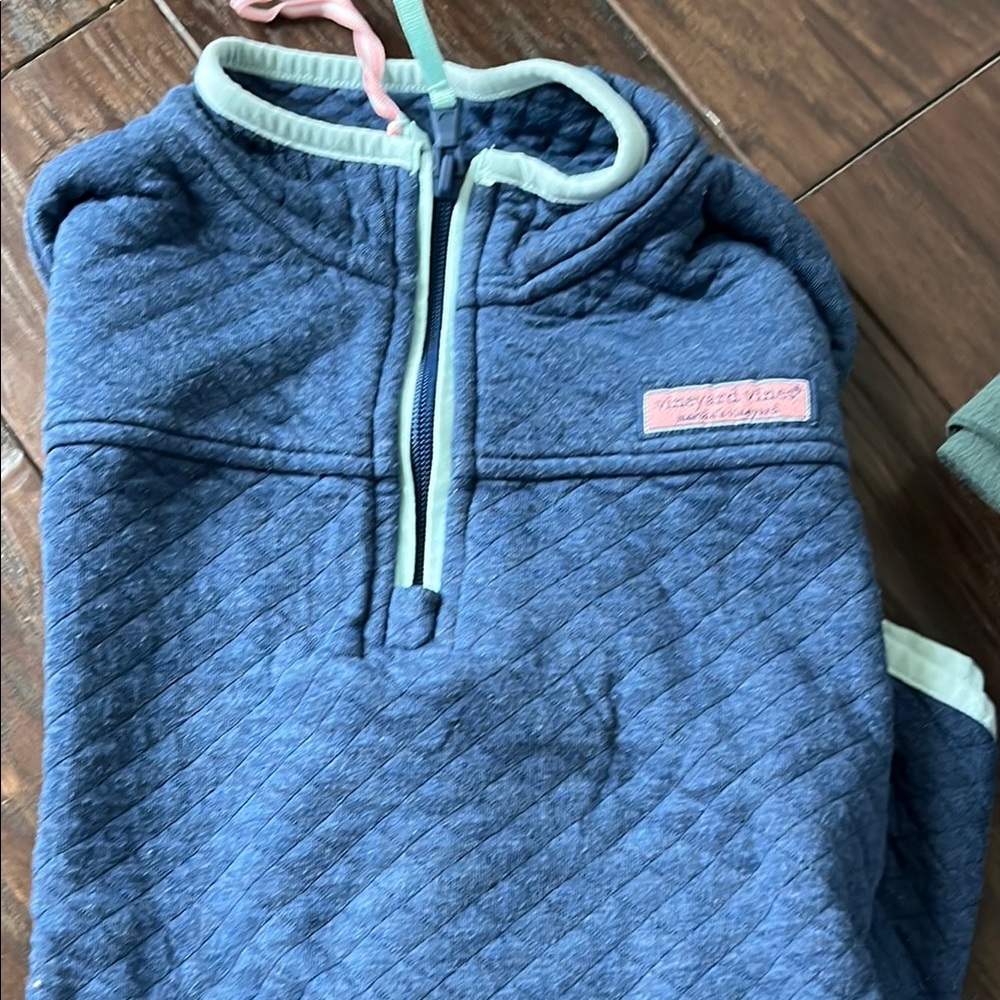 Vineyard Vines Blue Quilted Pullover
